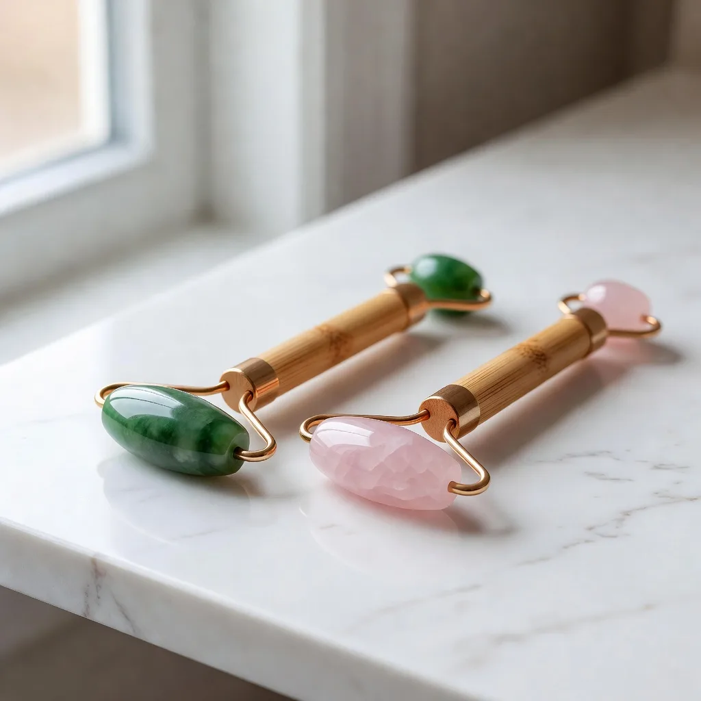 Jade Vs Rose Quartz Facial Roller