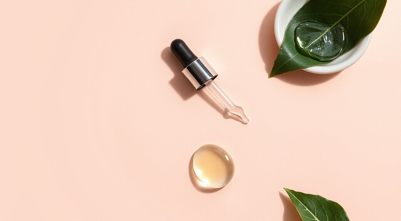 Snail mucin serum being applied to dry skin