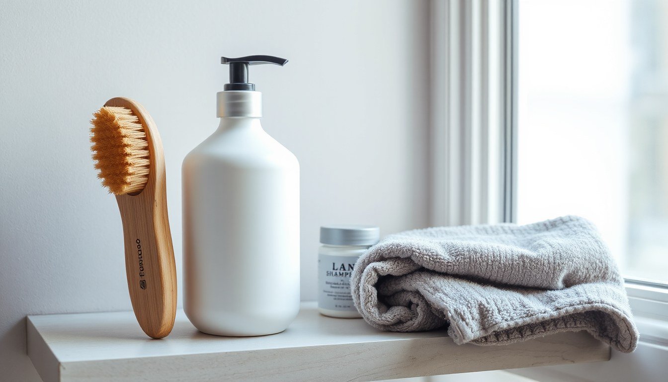 Can a Beanie Cause Hair Loss? Myths, Friction and What Actually Thins Hair - grooming essentials on a bathroom shelf