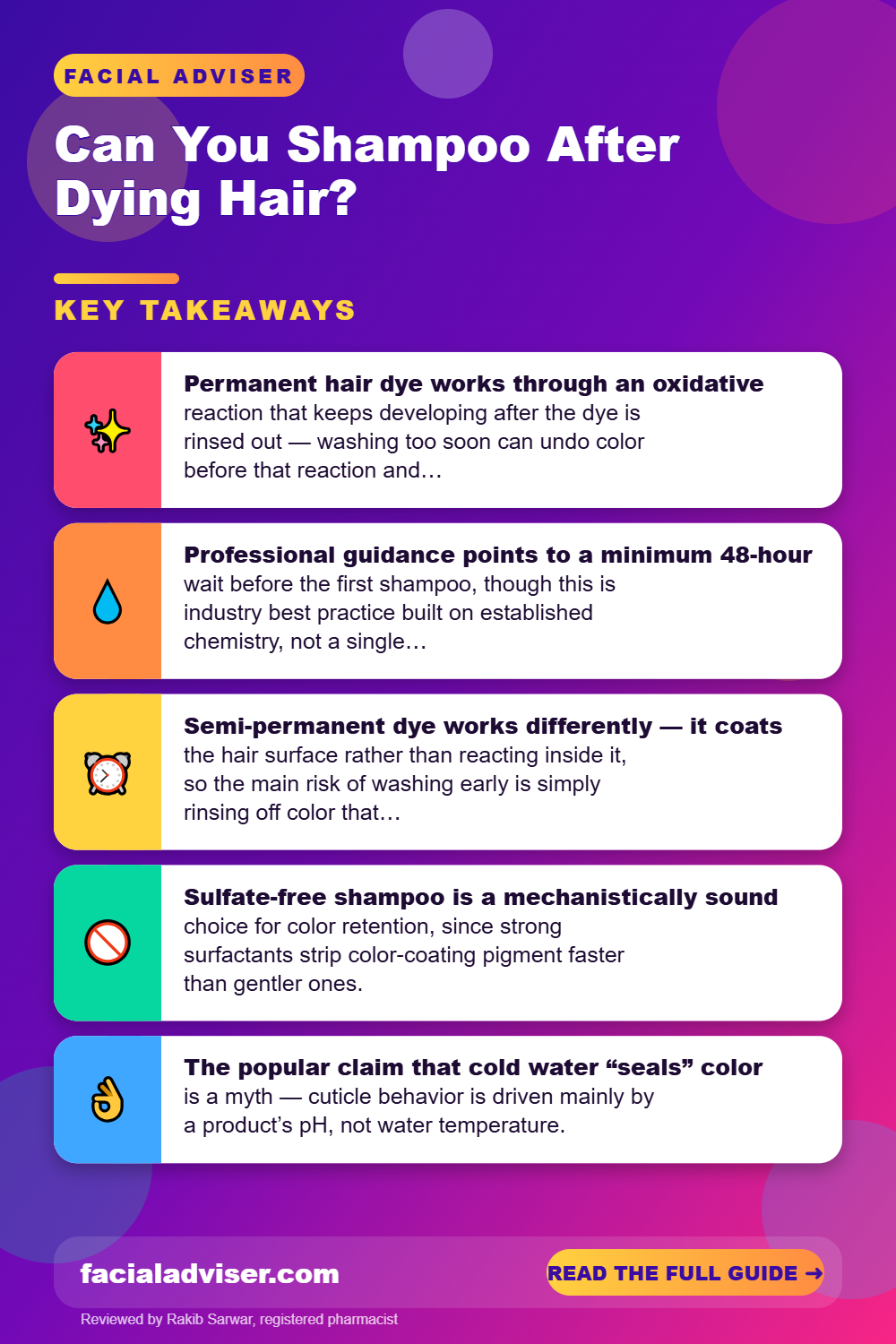Can You Shampoo After Dying Hair?: key takeaways infographic