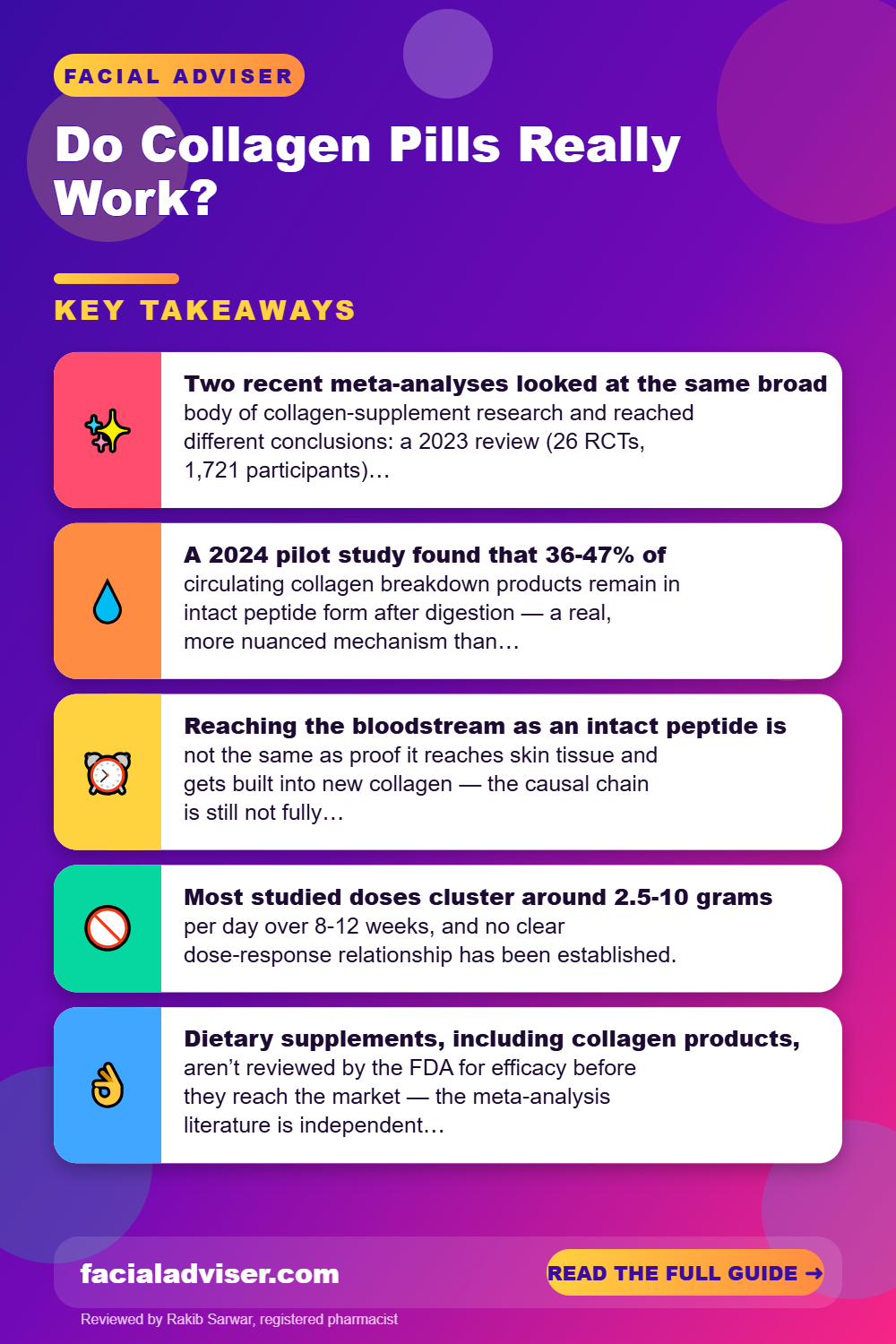 Do Collagen Pills Really Work?: key takeaways infographic