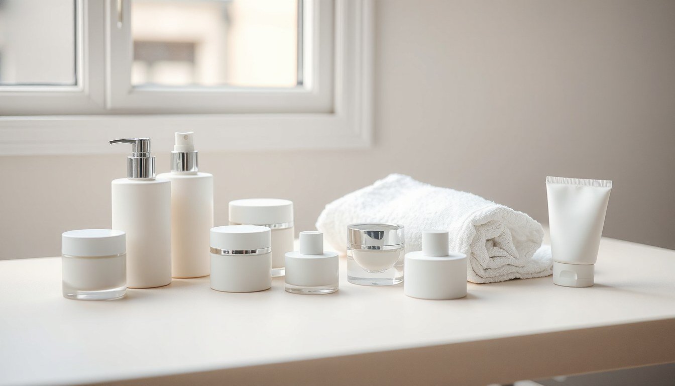 Dr. Pen Ultima A6S and A6 - skincare products in a clean flat-lay