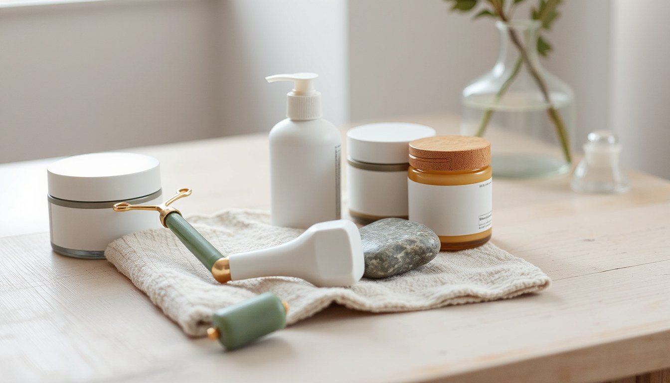 European Facial vs Microdermabrasion - facial roller, gua sha and skincare device