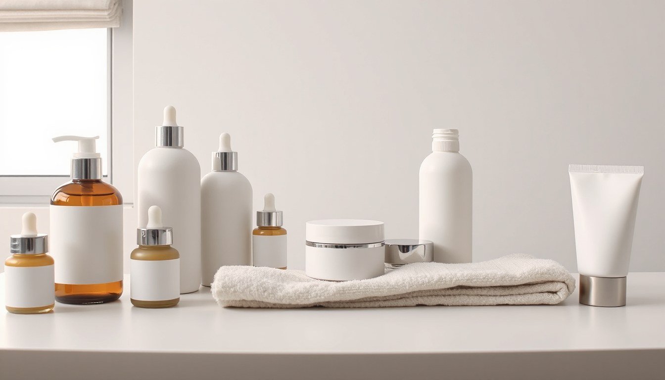 How Can I Smile More Attractively? - skincare products in a clean flat-lay