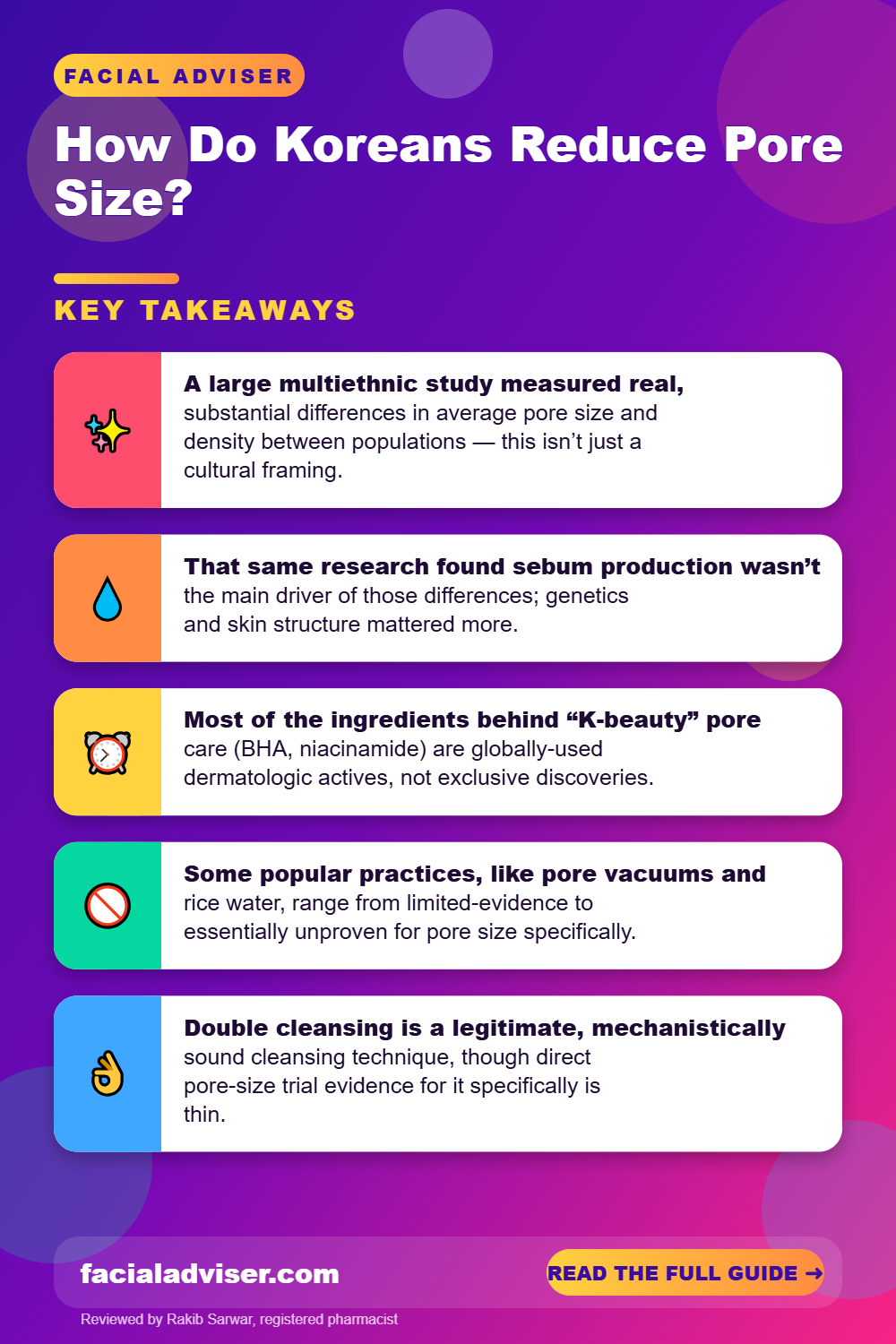 How Do Koreans Reduce Pore Size?: key takeaways infographic