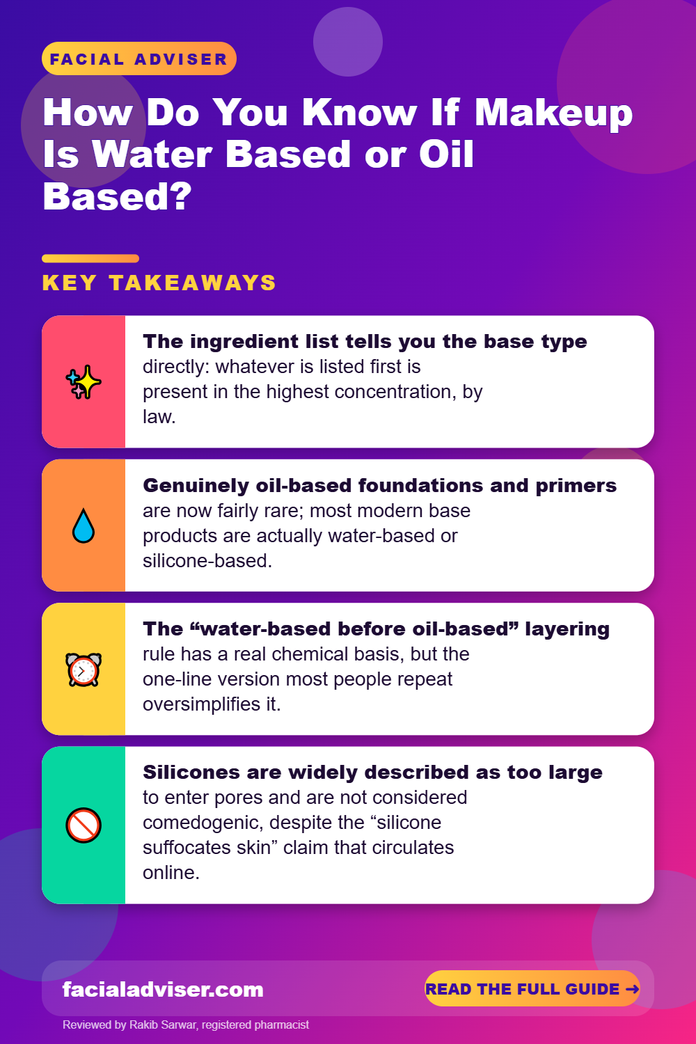 How Do You Know If Makeup Is Water Based or Oil Based?: key takeaways infographic