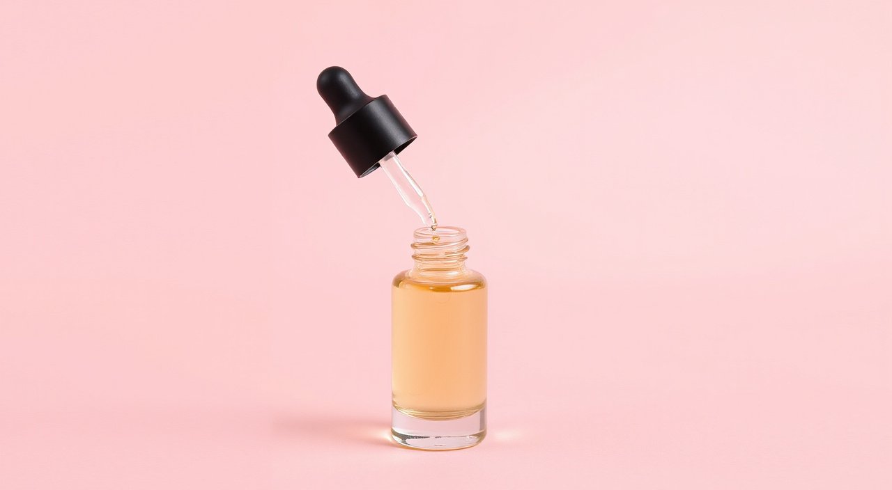 PDRN skincare - pink serum dropper bottle