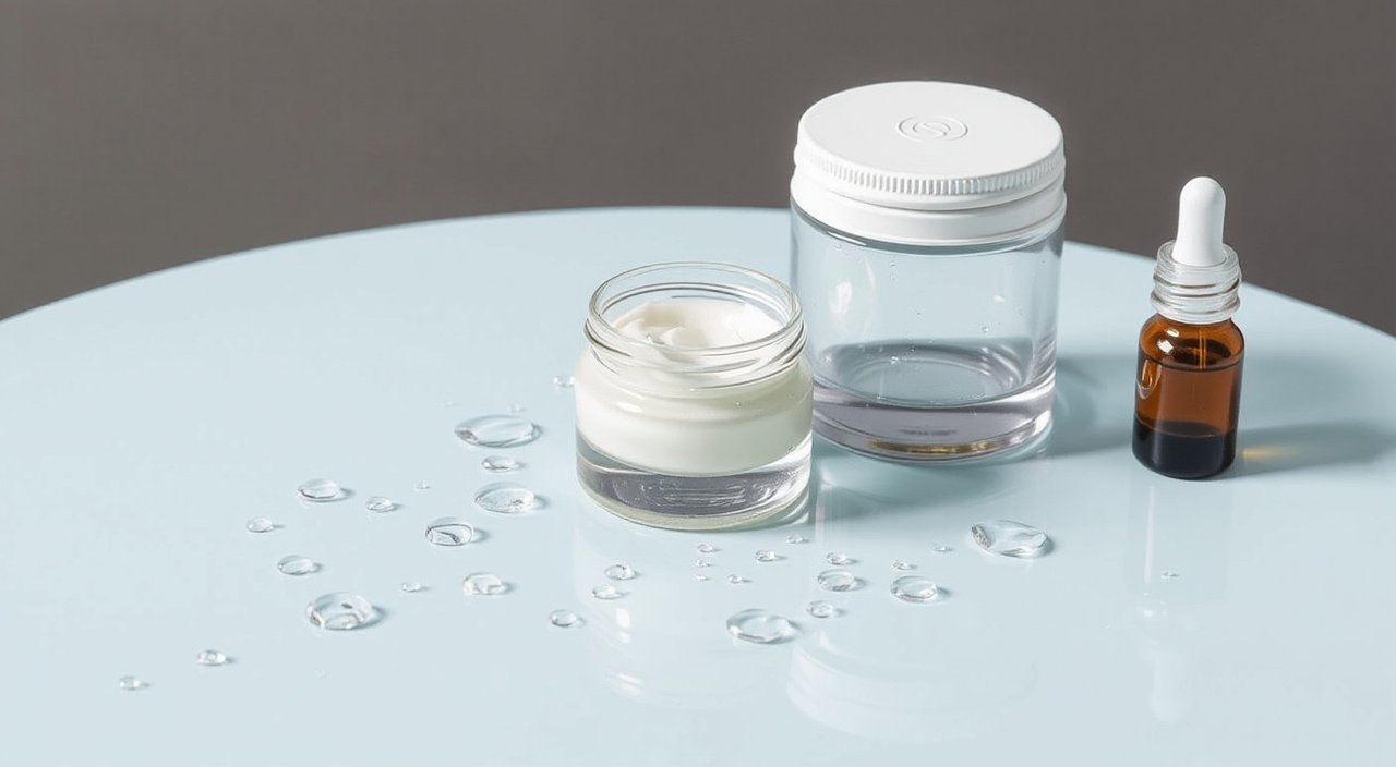 Skin flooding - hydration concept with water droplets
