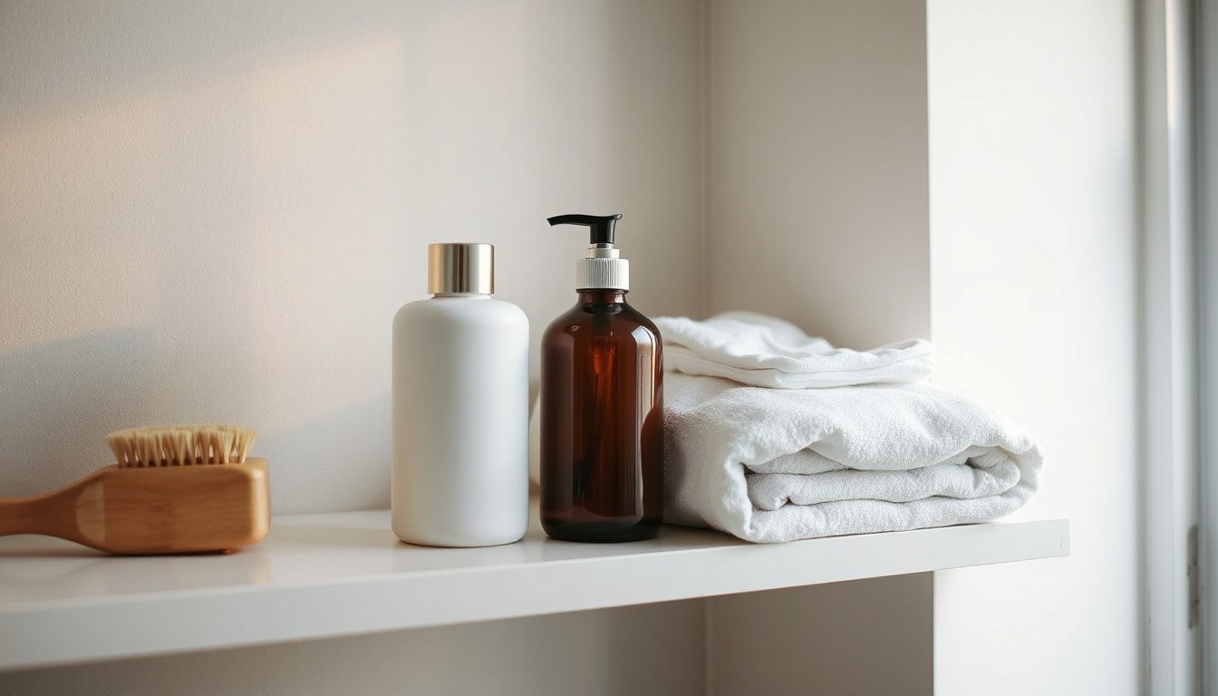 The Art of Shaving After-Shave Balm for Men - grooming essentials on a bathroom shelf