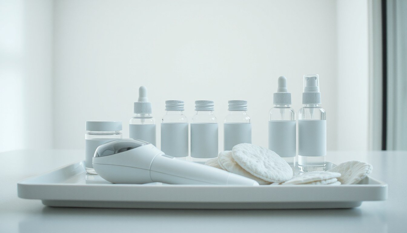 What Does an Anti-Aging Facial Consist Of? Steps, Types and What to Expect - skincare treatment supplies on a clinic tray