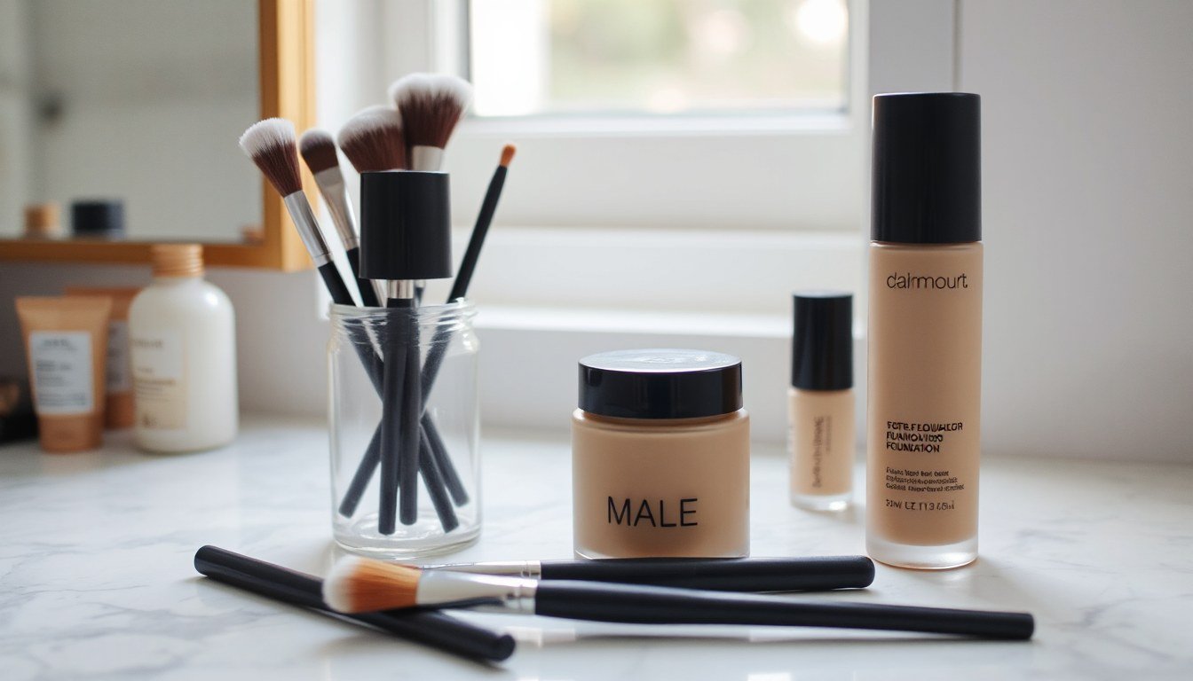 Why Do Makeup Artists Lick Glue Sticks? The Brow-Blocking Trick Explained - makeup brushes and palette on a vanity